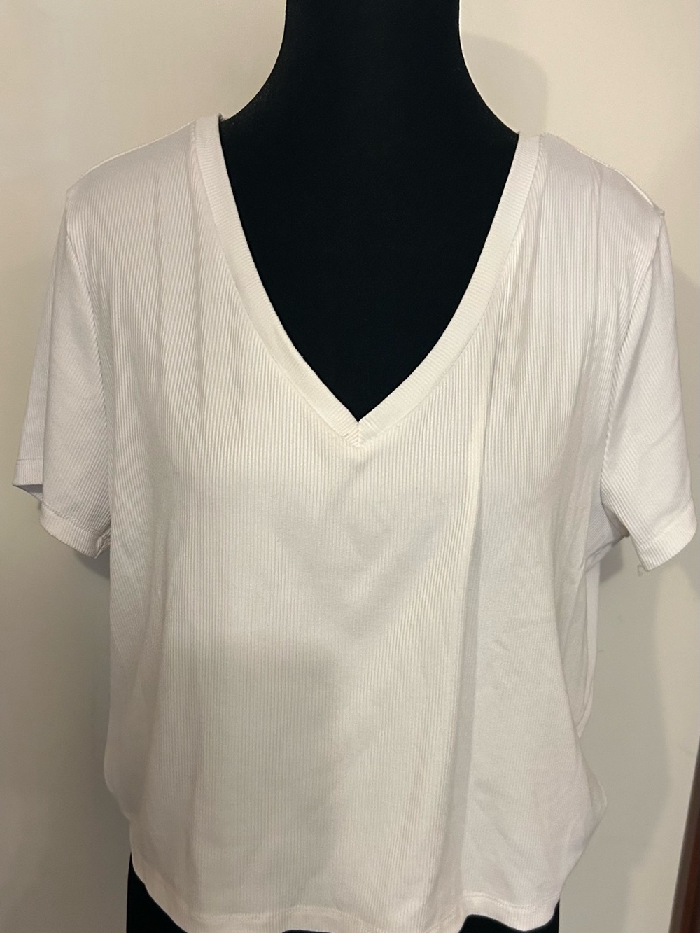 Classic White V-Neck Women's Cropped Top